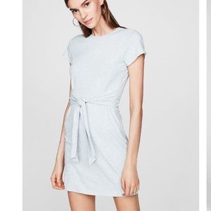 Heathered cinch grey cotton dress